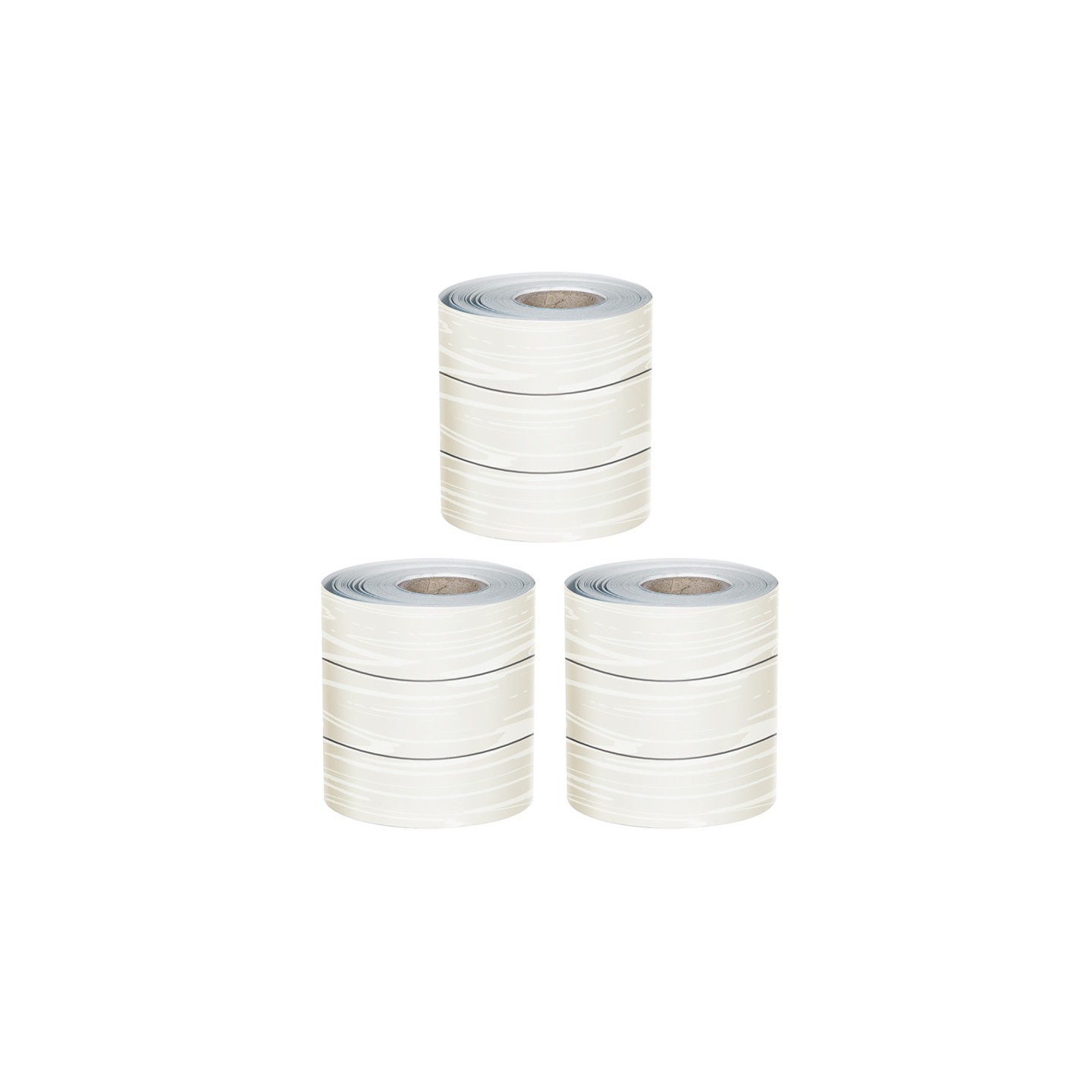 Carson Dellosa Education White Wood Grain Rolled Straight Borders, 65 Feet Per Roll, Pack of 3