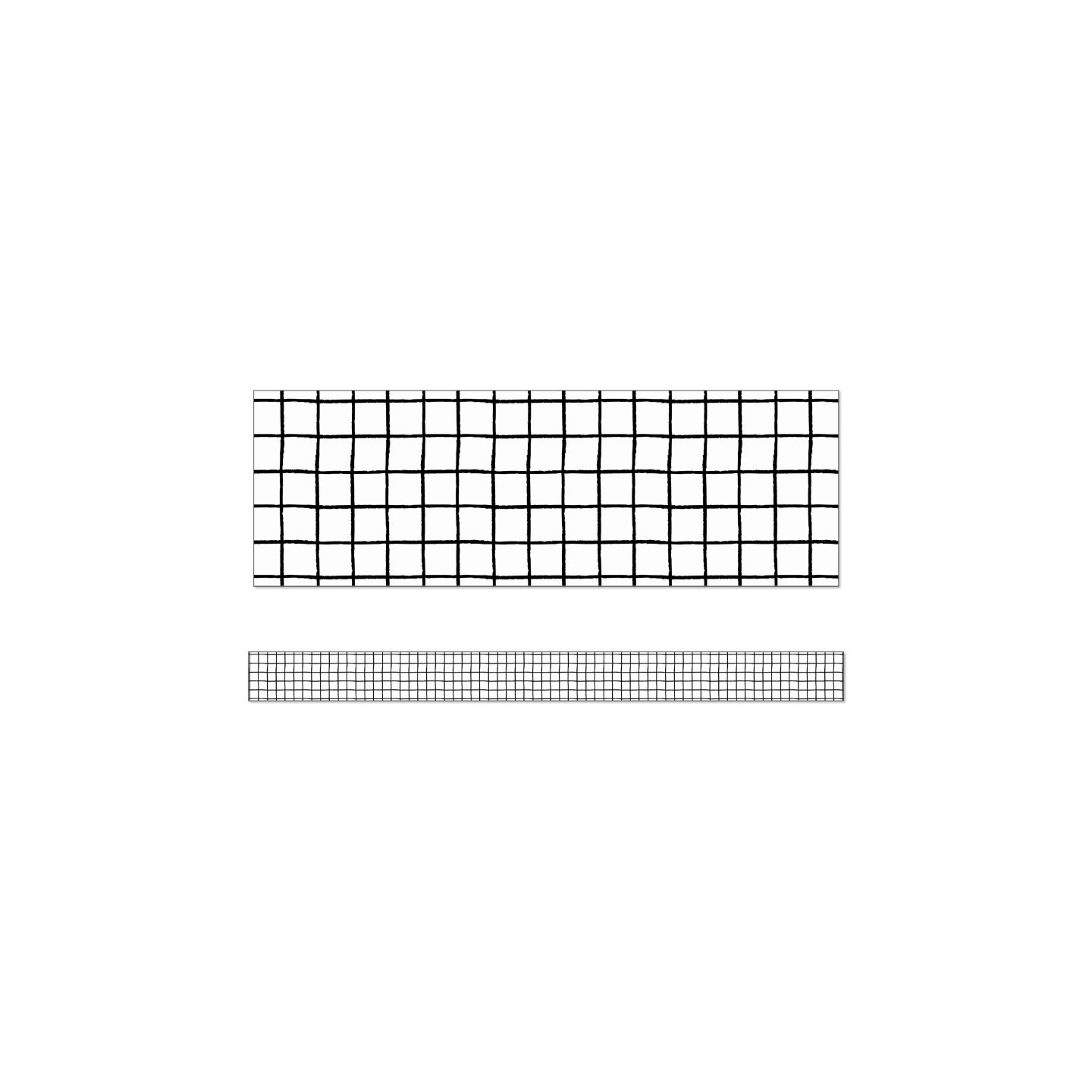 Happily Ever Elementary Creatively Inspired Black & White Grid Straight Borders, 36 Feet