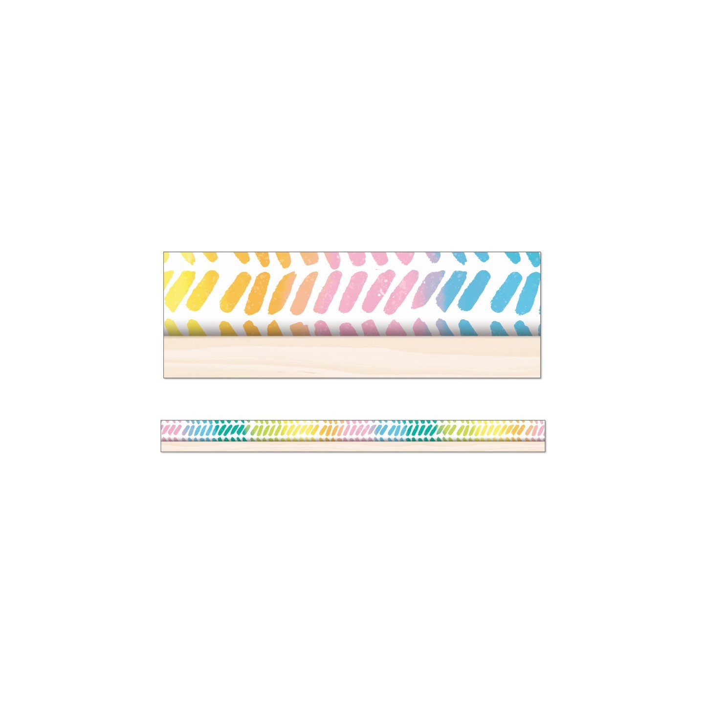 Happily Ever Elementary Creatively Inspired Watercolor Chevron Straight Borders, 36 Feet