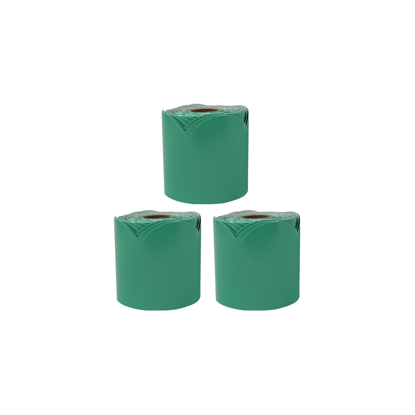Carson Dellosa Education Grow Together Jade Green Rolled Scalloped Bulletin Board Borders, 65 Feet Per Roll, Pack of 3