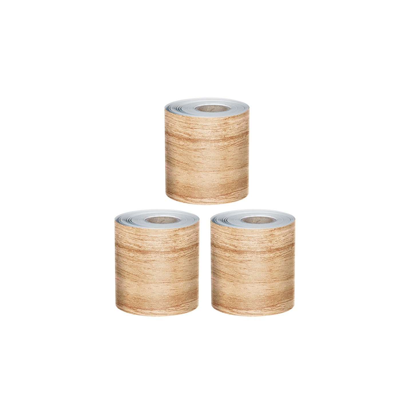 Carson Dellosa Education Grow Together Light Wood Grain Rolled Straight Bulletin Board Borders, 65 Feet Per Roll, Pack of 3