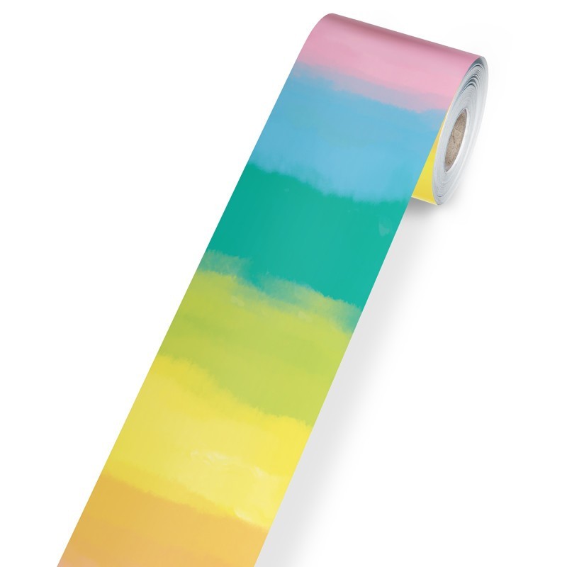 Carson Dellosa Education Happily Ever Elementary Creatively Inspired Watercolor Rolled Straight Bulletin Board Borders, 65 Feet