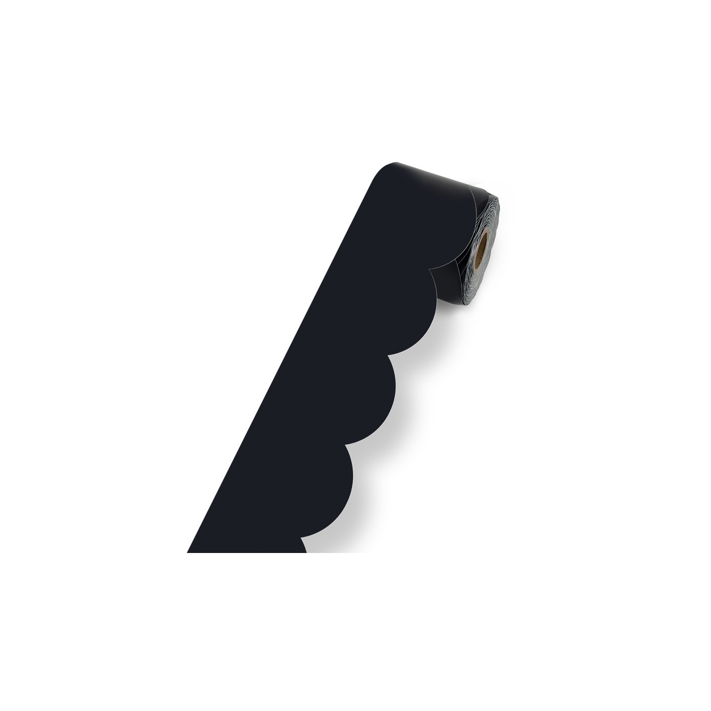 Carson Dellosa Education Black Rolled Scalloped Bulletin Board Borders, 3 Inch x 65 Feet