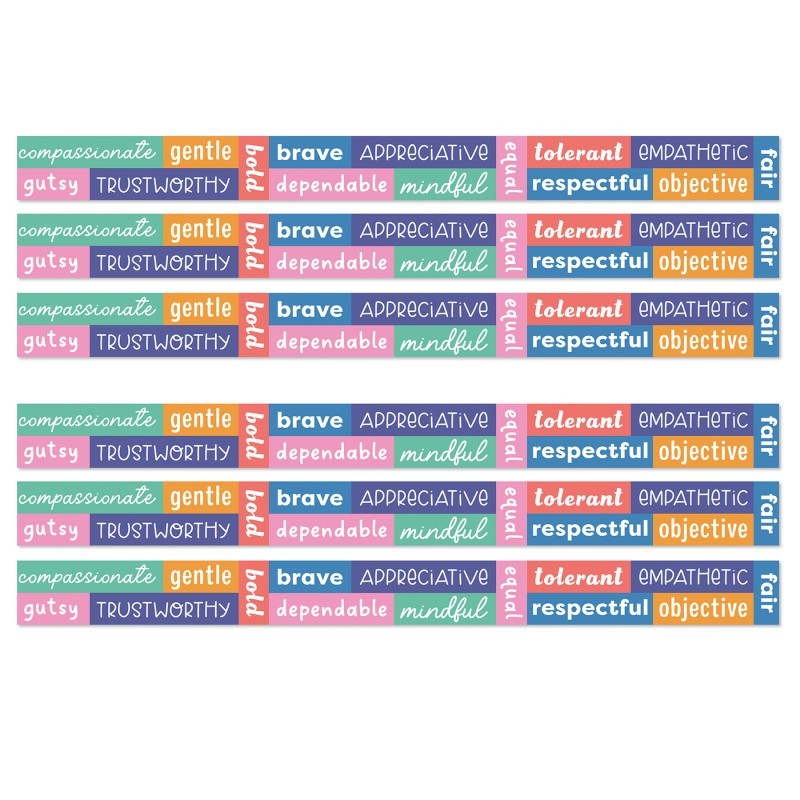 Carson Dellosa Education We Stick Together Positive Words Straight Bulletin Board Borders, 36 Feet Per Pack, 6 Packs
