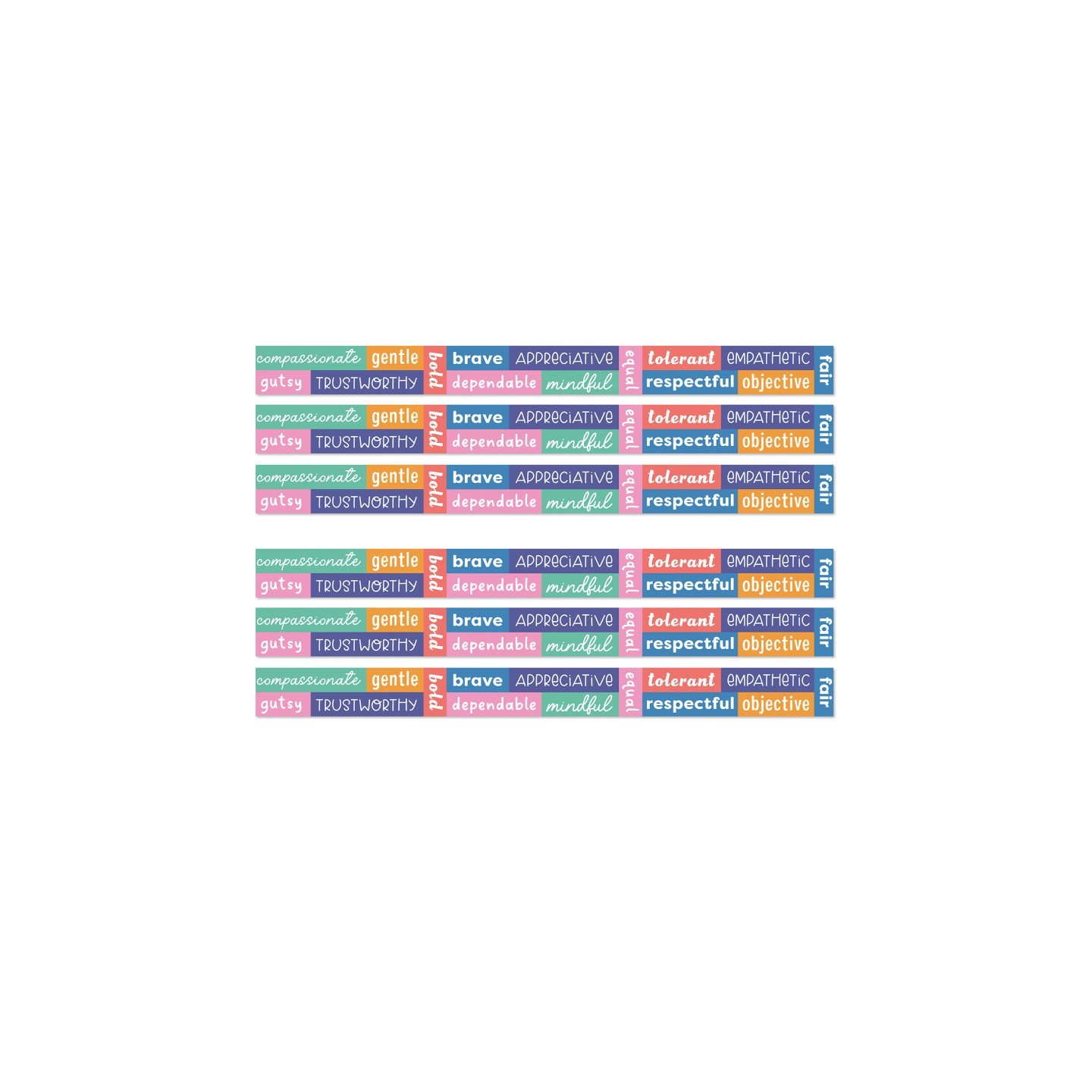 Carson Dellosa Education We Stick Together Positive Words Straight Bulletin Board Borders, 36 Feet Per Pack, 6 Packs