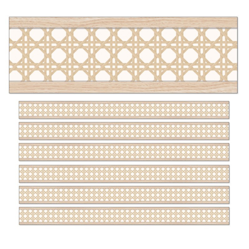 Carson Dellosa Education True to You Woven Cane Straight Bulletin Board Borders, 36 Feet Per Pack, 6 Packs