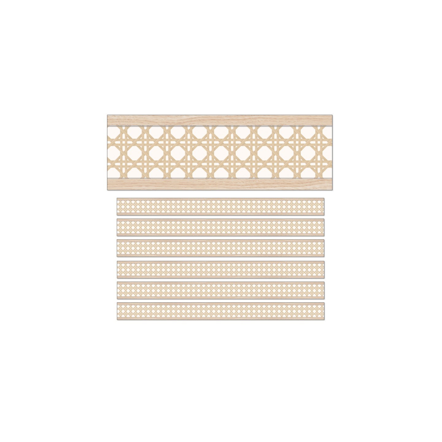 Carson Dellosa Education True to You Woven Cane Straight Bulletin Board Borders, 36 Feet Per Pack, 6 Packs