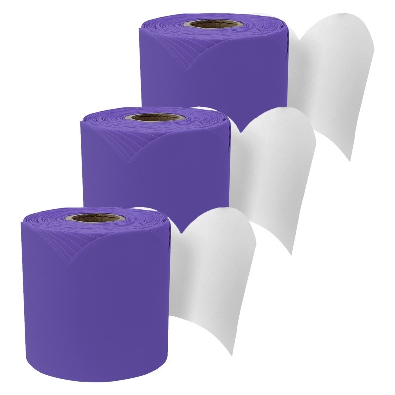 Carson Dellosa Education Rolled Scalloped Bulletin Board Border, Deep Purple, 65 Feet, Pack of 3