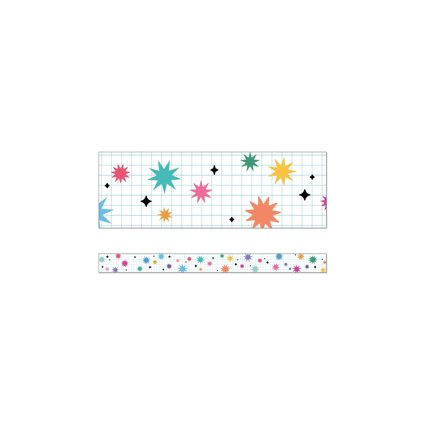 Carson Dellosa Education Happily Ever Elementary Retro Remix Bursts & Twinkles Straight Bulletin Board Borders, 36 Feet