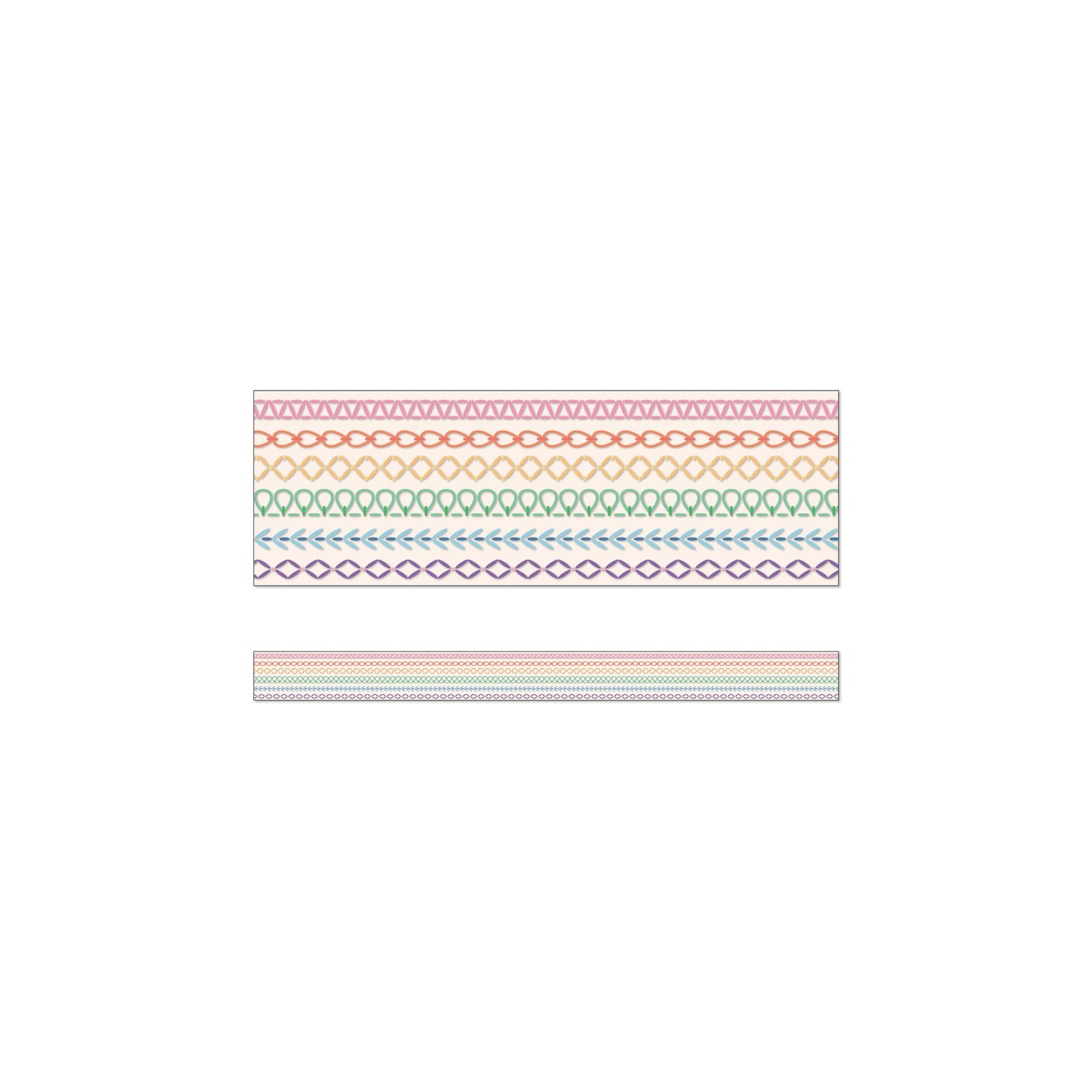 Carson Dellosa Education Crafty and Cool Rainbow Stitched Straight Bulletin Board Borders, 36 Feet