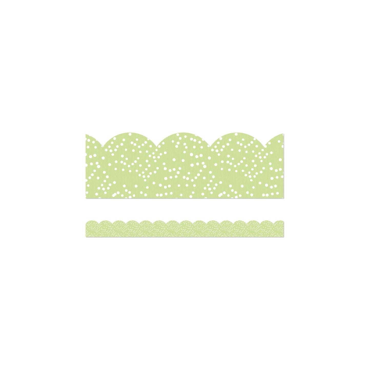 Carson Dellosa Education Crafty and Cool Light Green with Dots Scalloped Bulletin Board Borders, 39 Feet