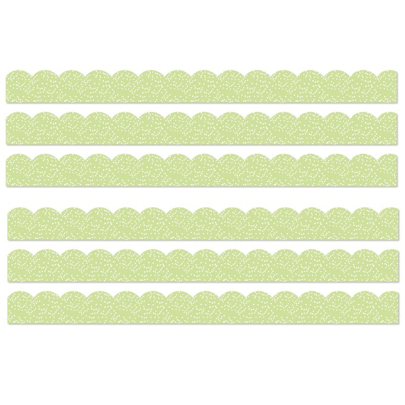 Carson Dellosa Education Crafty and Cool Light Green with Dots Scalloped Bulletin Board Borders, 39 Feet Per Pack, 6 Packs