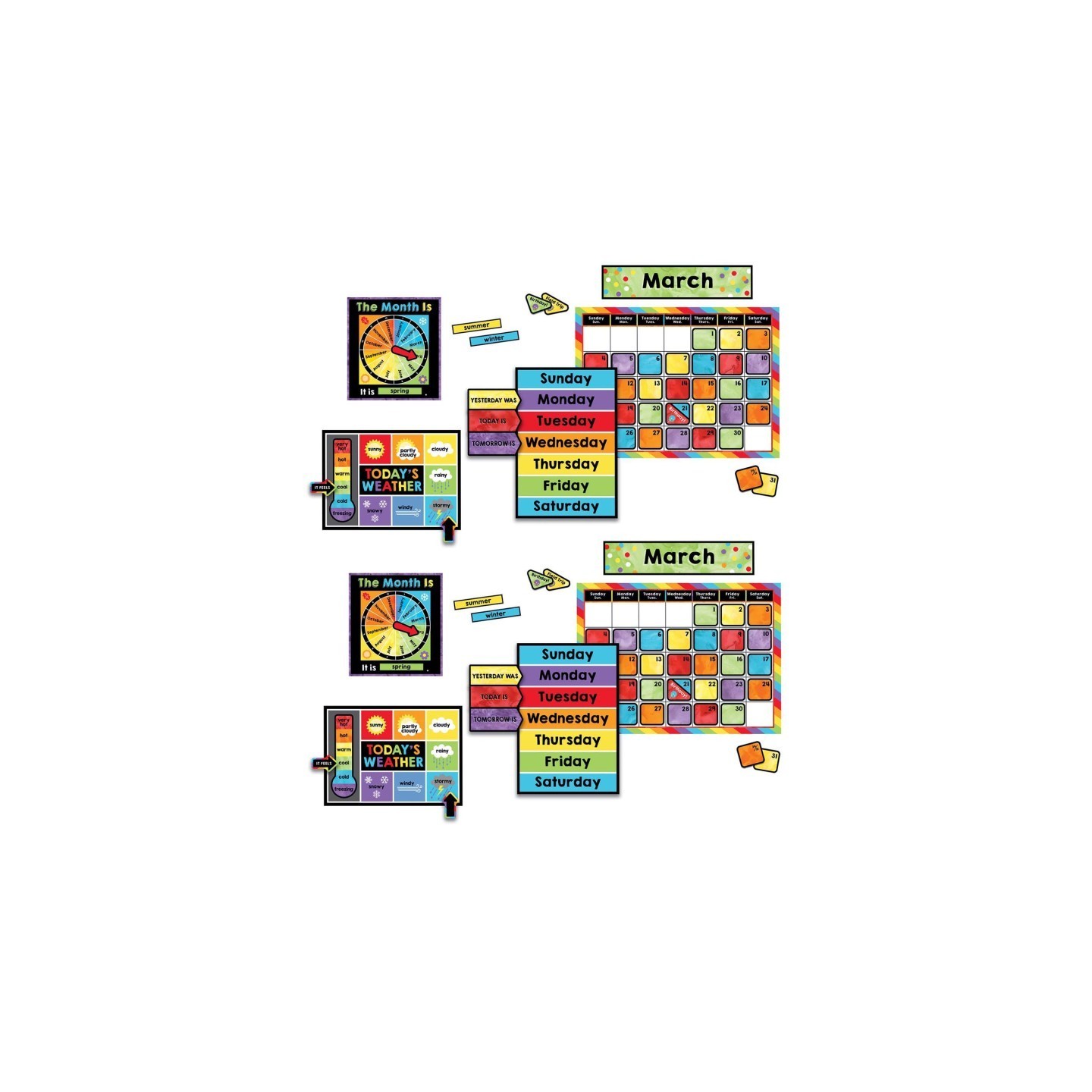 Carson Dellosa Education Celebrate Learning Calendar Bulletin Board Set, 2 Sets
