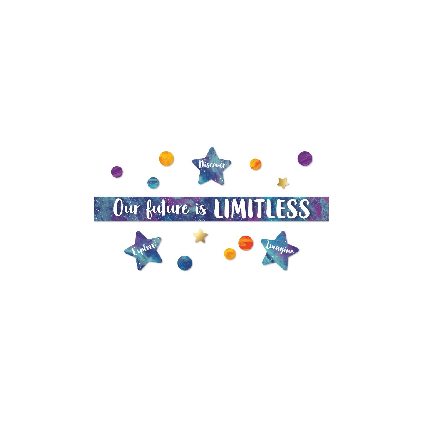 Carson Dellosa Education Galaxy Our Future is Limitless Bulletin Board Set, 28 Pieces