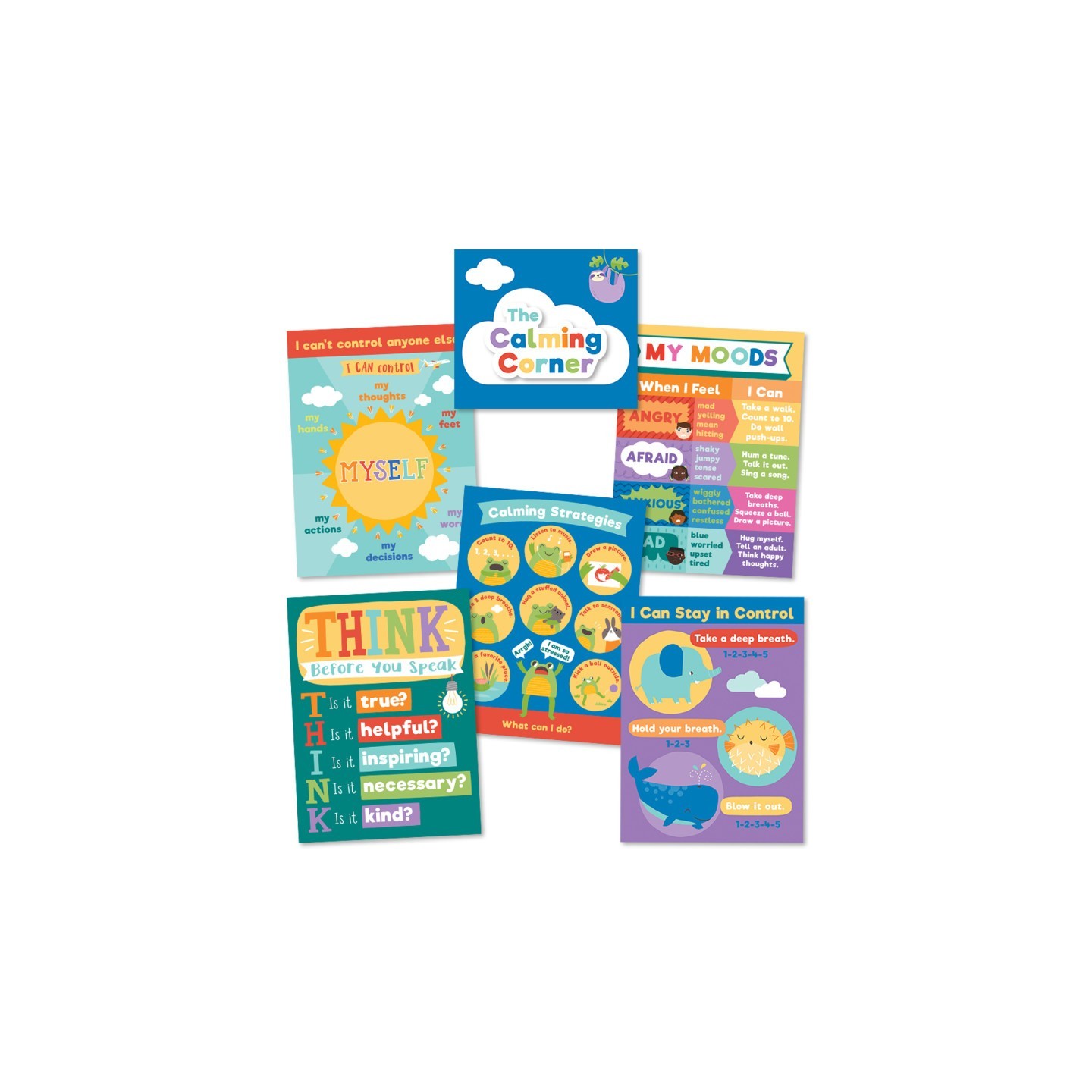 Carson Dellosa Education Calming Strategies Chart Set, 7 Pieces