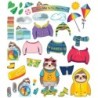 Carson Dellosa Education One World Sloth Dress Me for the Weather Bulletin Board Set, Grade PK-2, 54 Pieces