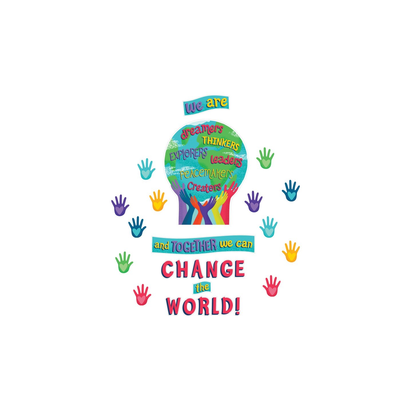 Carson Dellosa Education One World Together We Can Change the World Bulletin Board Set, 47 Pieces