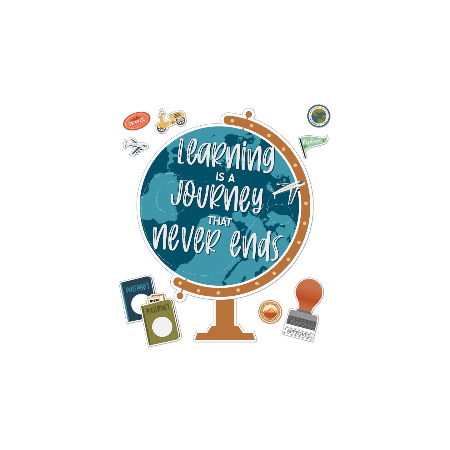 Carson Dellosa Education Let's Explore Learning Is a Journey Bulletin Board Set