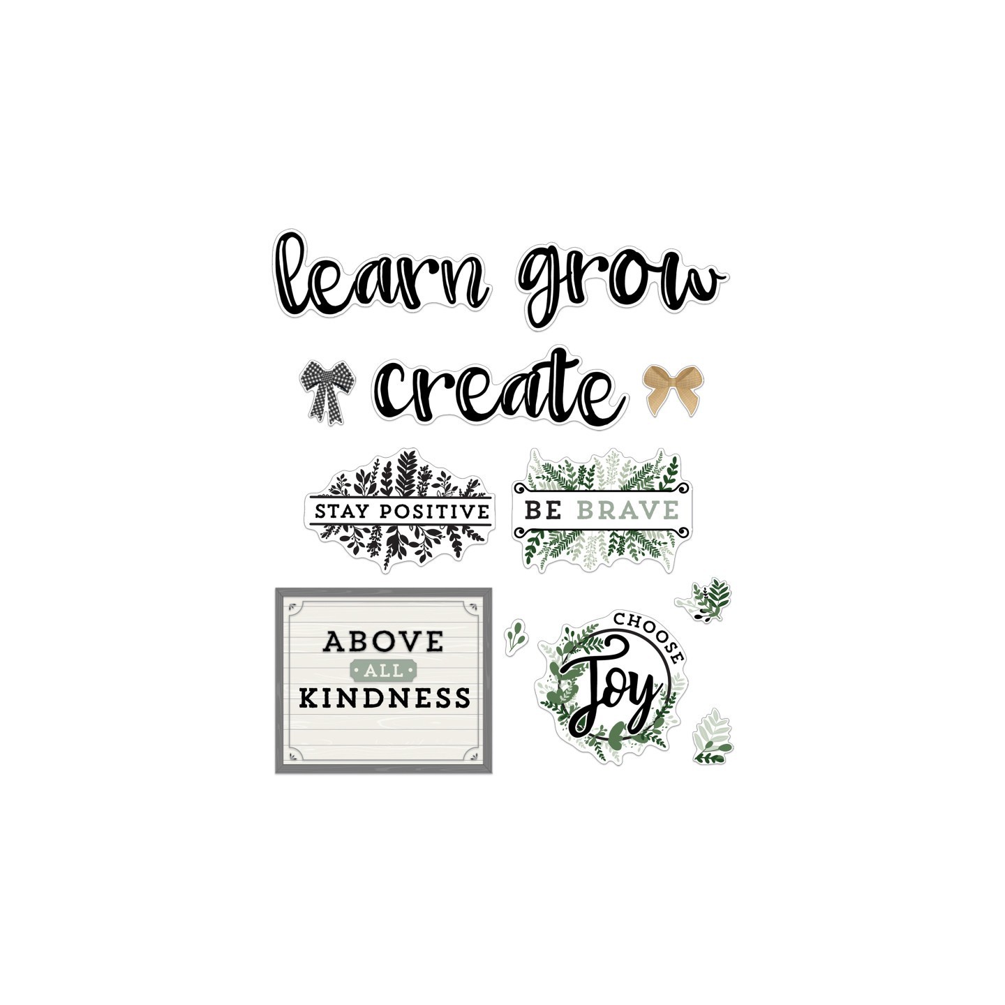 Carson Dellosa Education Farmhouse Motivational Signs Bulletin Board Set, 34 Pieces