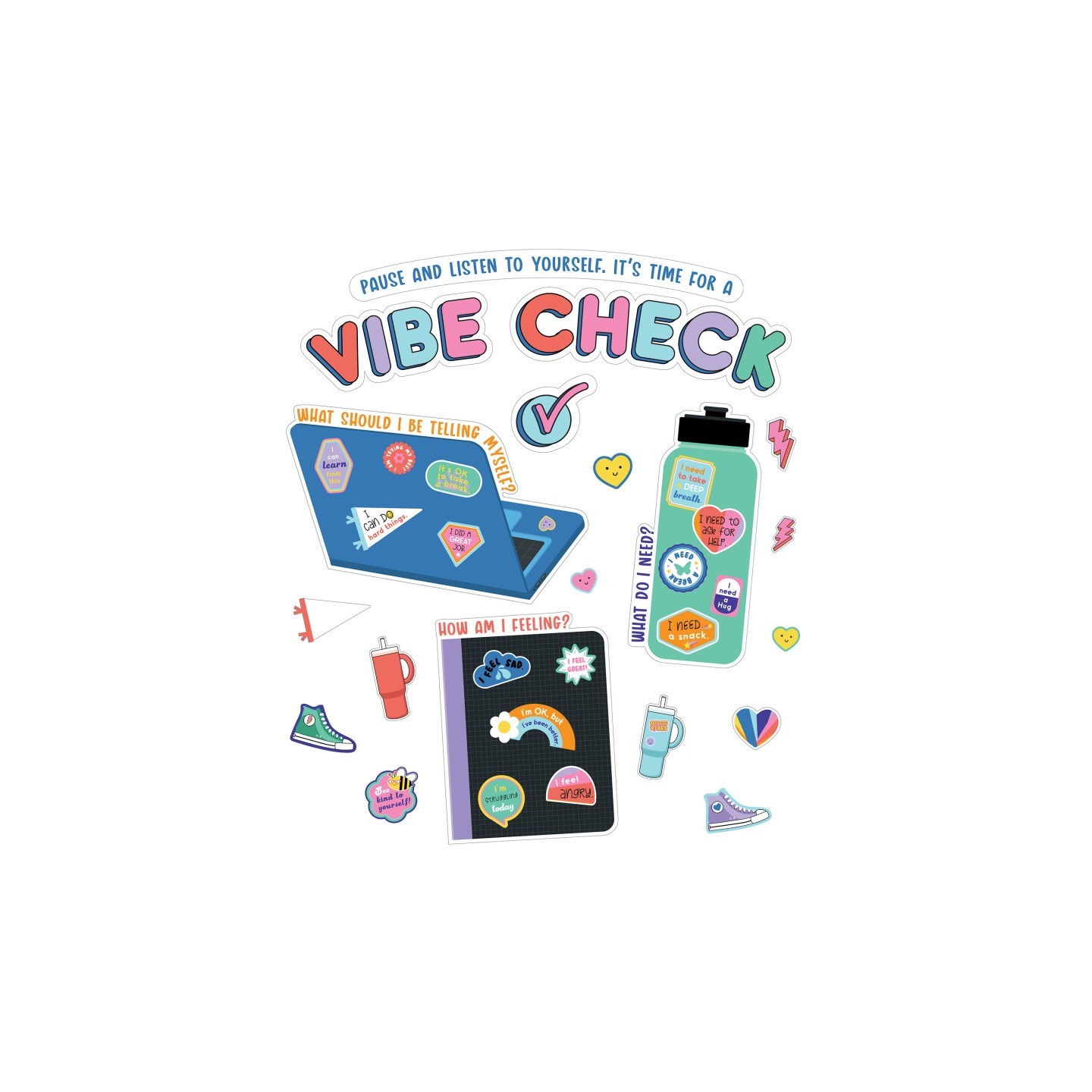 Carson Dellosa Education We Stick Together Vibe Check Bulletin Board Set