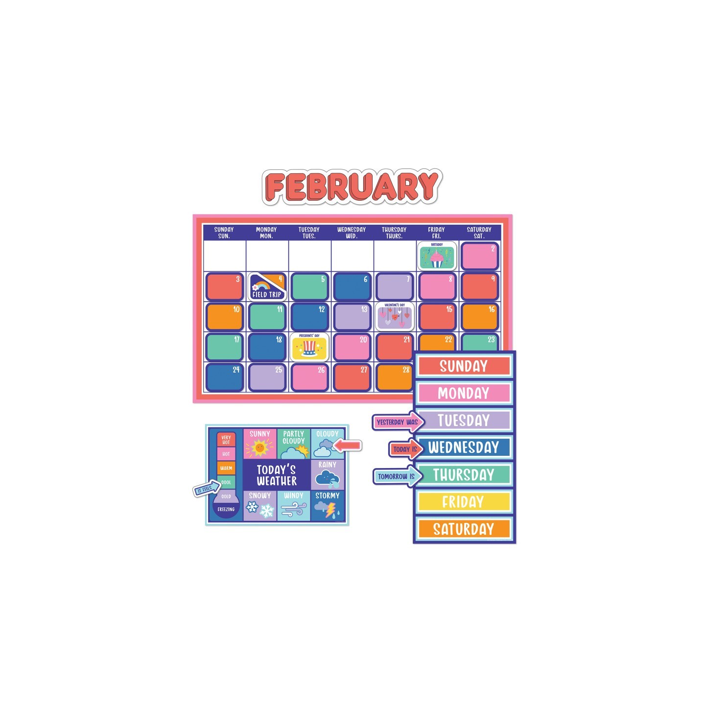 Carson Dellosa Education We Stick Together Calendar Bulletin Board Set