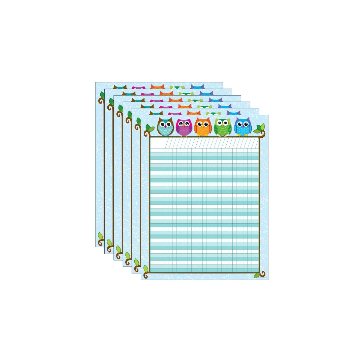 Carson Dellosa Education Colorful Owls Incentive Chart, Pack of 6