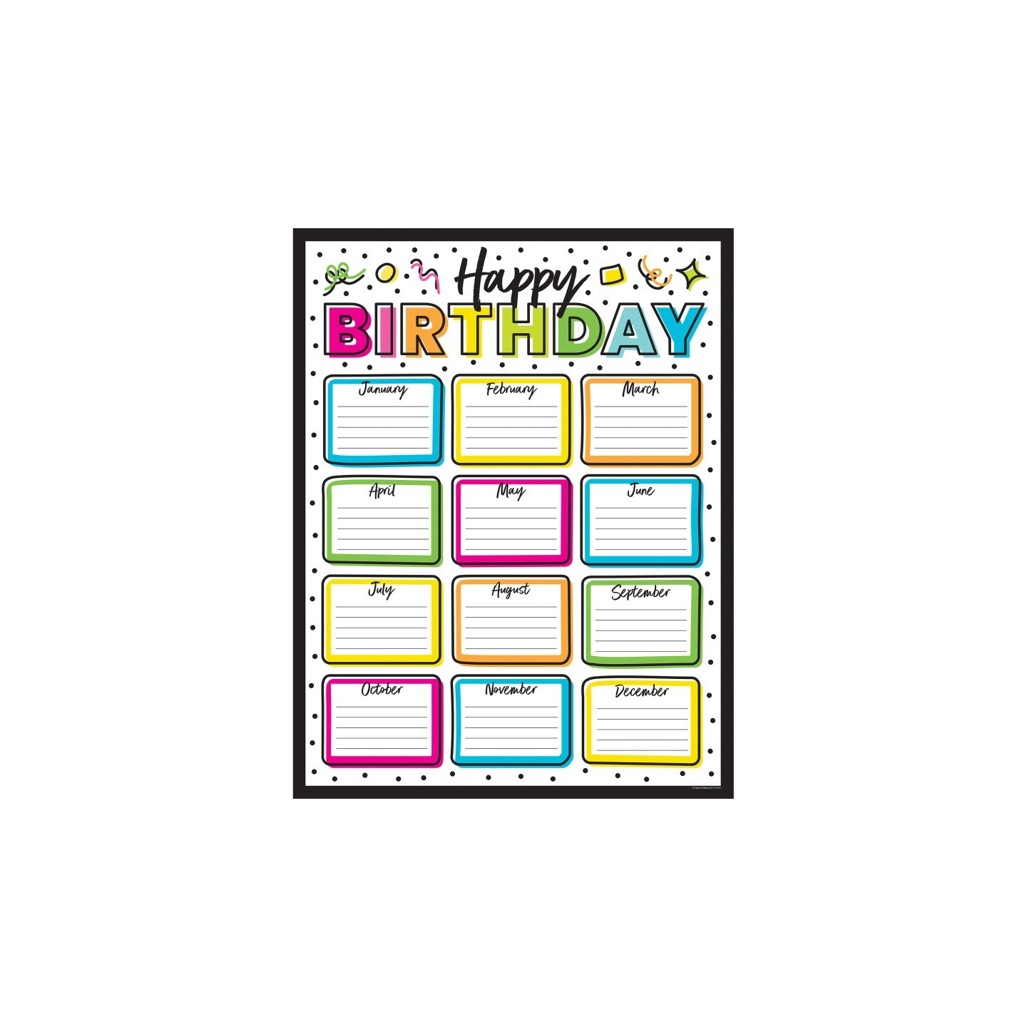 Carson Dellosa Education Kind Vibes Birthday Chart