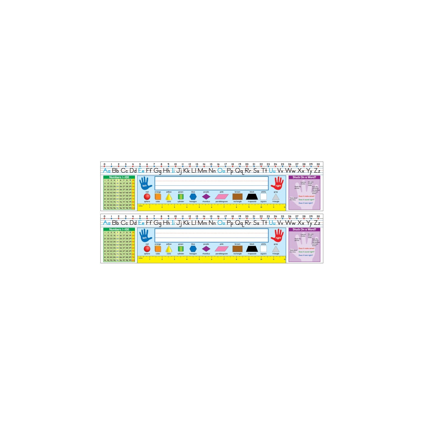 Carson Dellosa Education Self-Adhesive Traditional Manuscript Nameplates, Grades 1-2, 30 Per Pack, 2 Packs