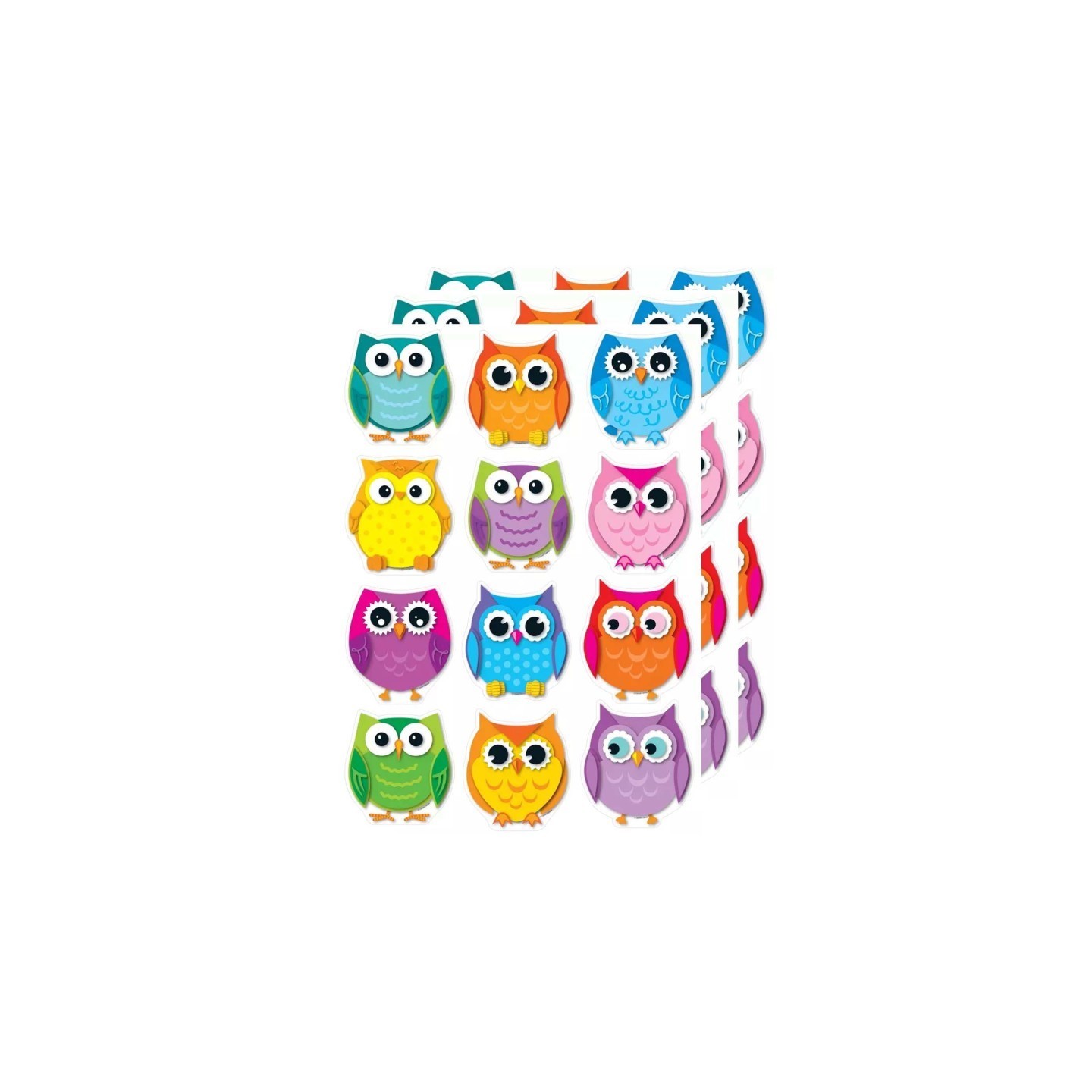 Carson Dellosa Education Colorful Owls Cut-Outs, 36 Per Pack, 3 Packs