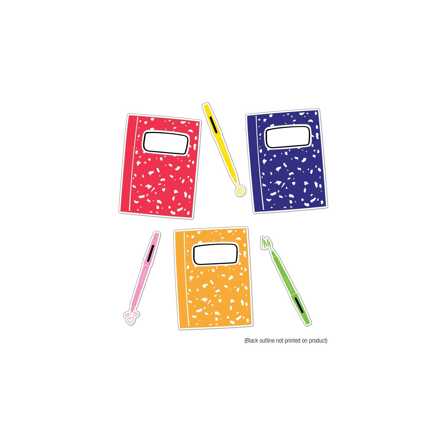 Carson Dellosa Education Notebooks and Pens Cut-Outs, Pack of 36