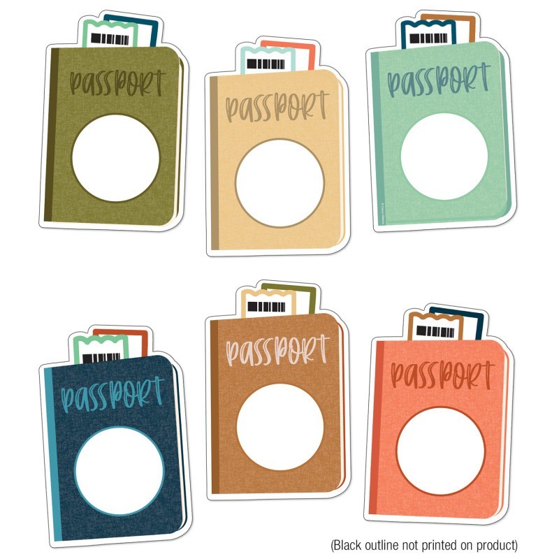 Carson Dellosa Education Let's Explore Passports Cut-Outs, Pack of 36