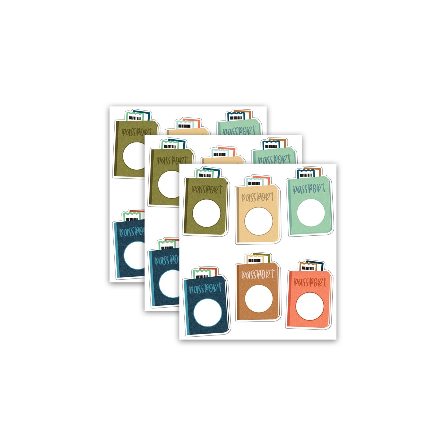 Carson Dellosa Education Let's Explore Passports Cut-Outs, 36 Per Pack, 3 Packs