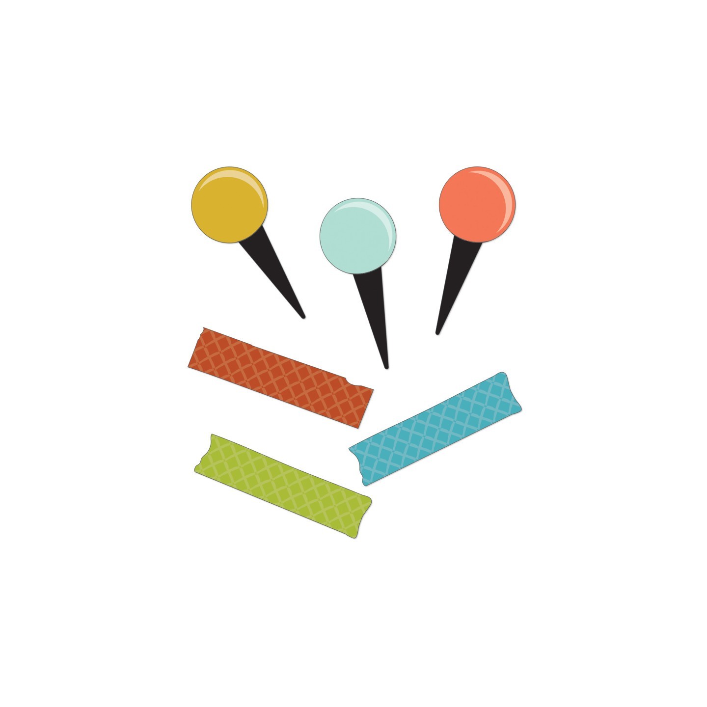 Carson Dellosa Education Let's Explore Pins & Tape Mini Cut-Outs, Pack of 60