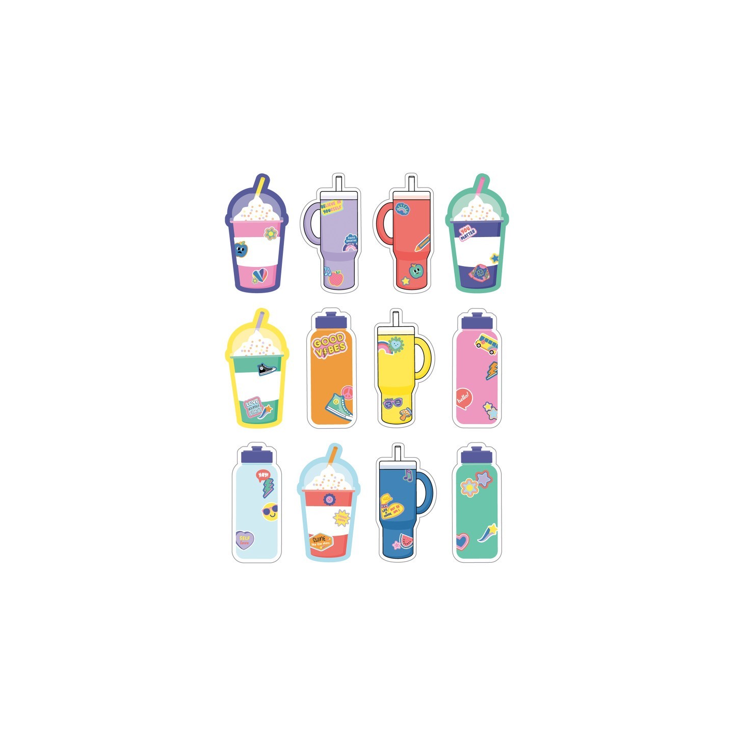 Carson Dellosa Education We Stick Together Cups & Water Bottles Cut-Outs, Pack of 36