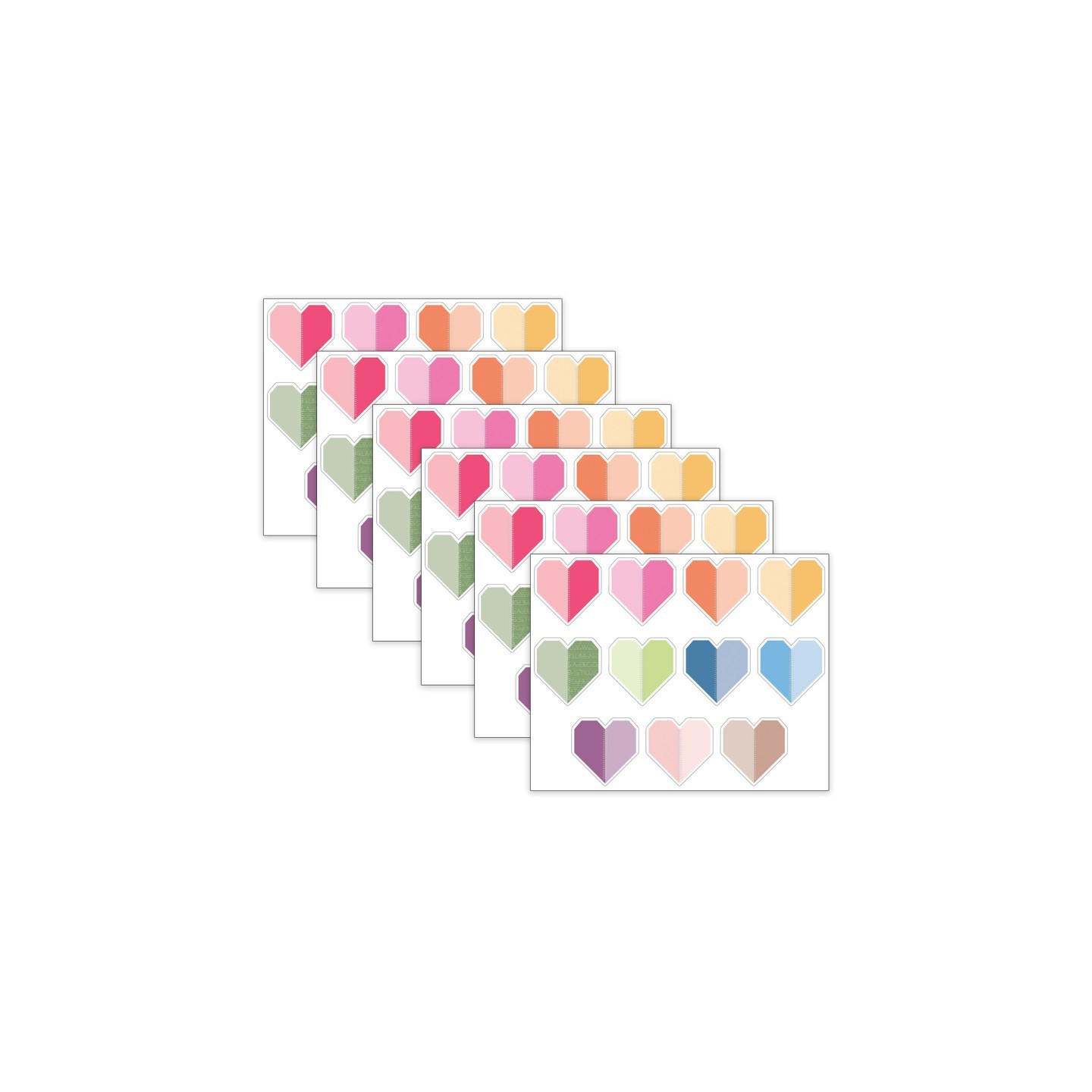 Carson Dellosa Education Crafty and Cool Handmade Hearts Cutouts, 36 Per Pack, 6 Packs