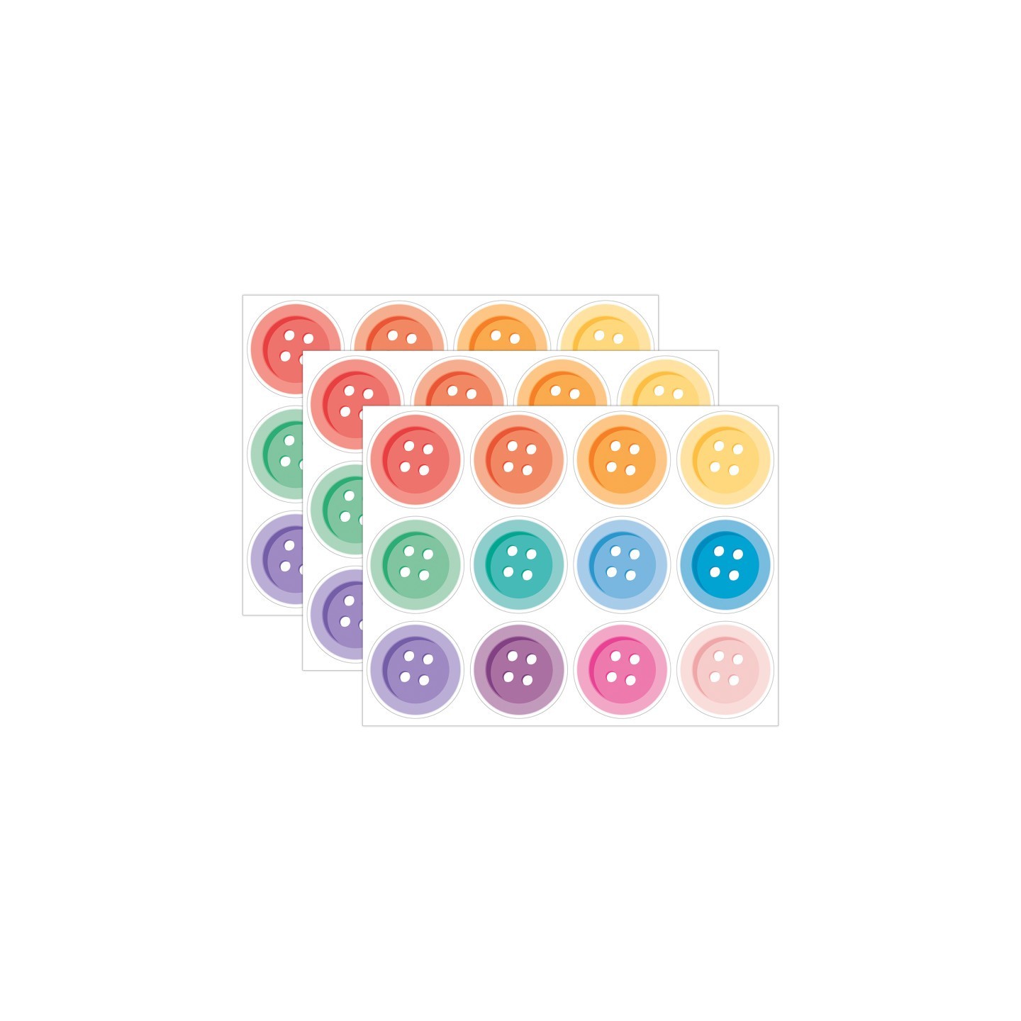 Carson Dellosa Education Crafty and Cool Buttons Cutouts, 36 Per Pack, 3 Packs