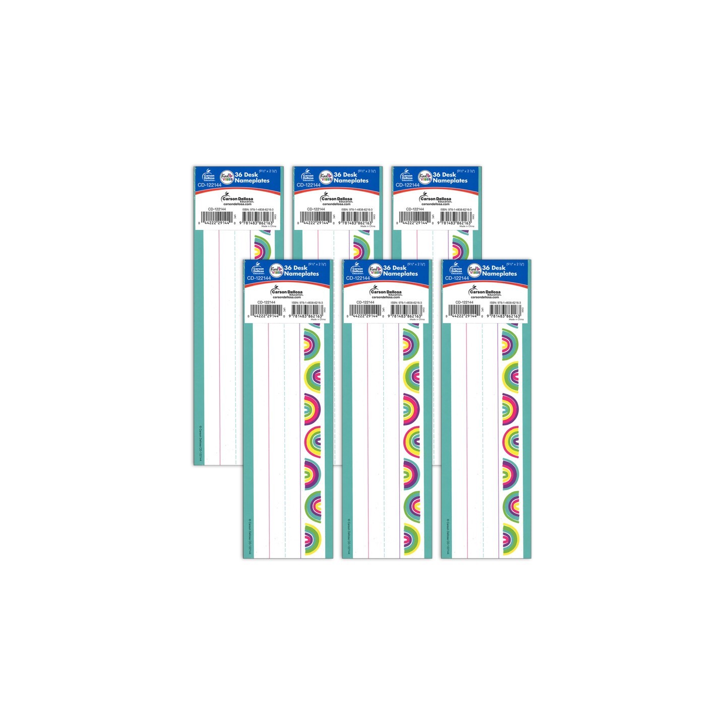 Carson Dellosa Education Kind Vibes Nameplates, 36 Per Pack, 6 Packs