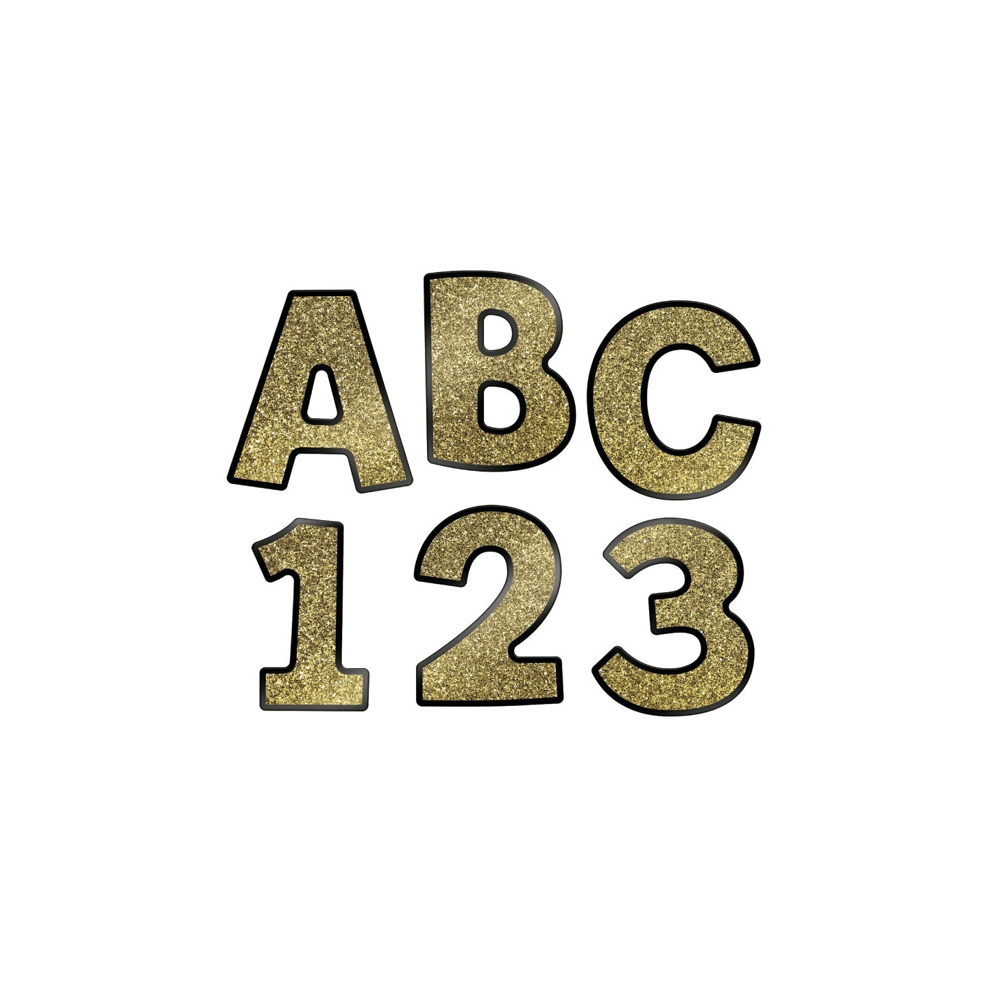 Carson Dellosa Education Sparkle + Shine Gold Glitter Combo Pack EZ Letters