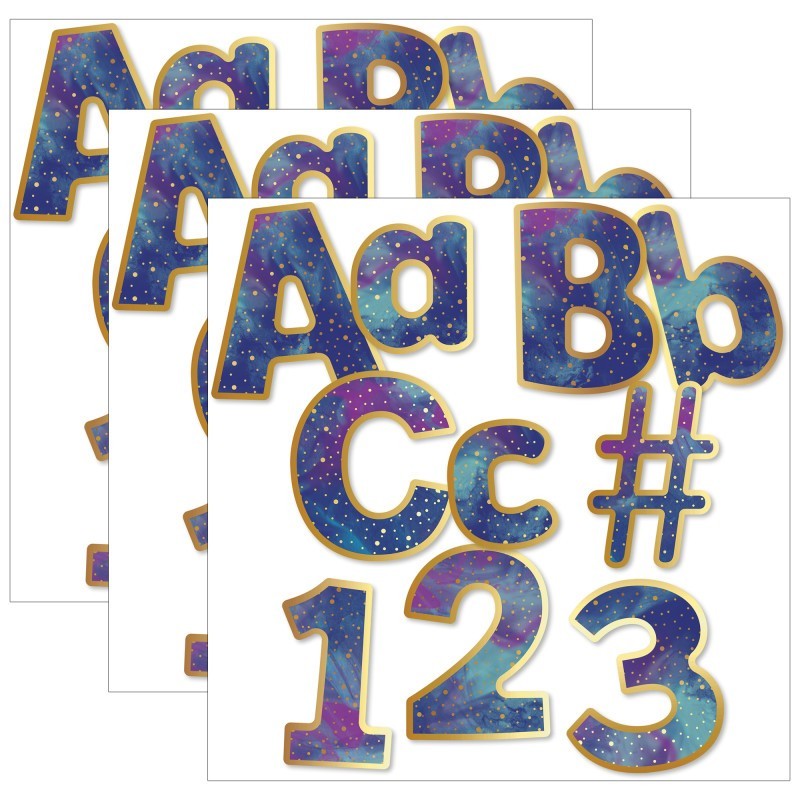 Carson Dellosa Education Galaxy Combo Pack EZ Letters, 4-inch, 219 Pieces Per Pack, 3 Packs