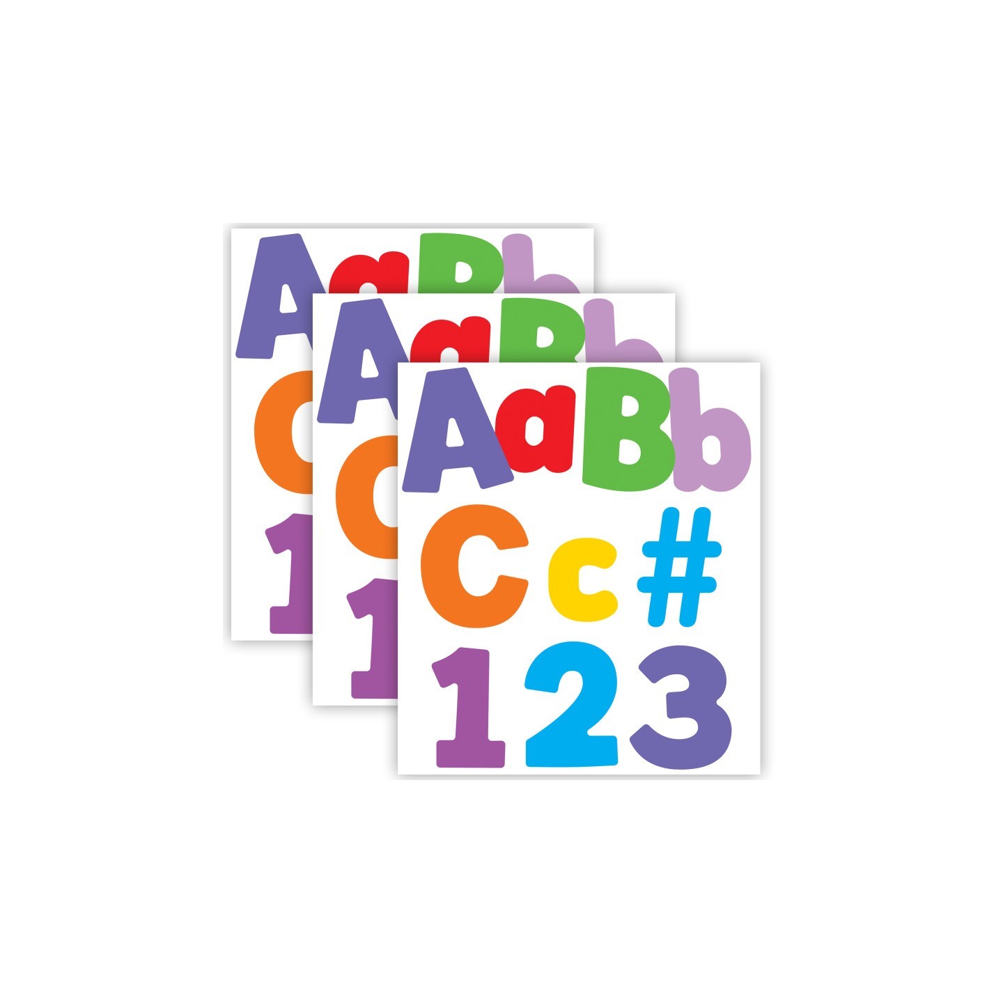 Carson Dellosa Education Color Splash Combo Pack EZ Letters, 219 Pieces Per Pack, 3 Packs