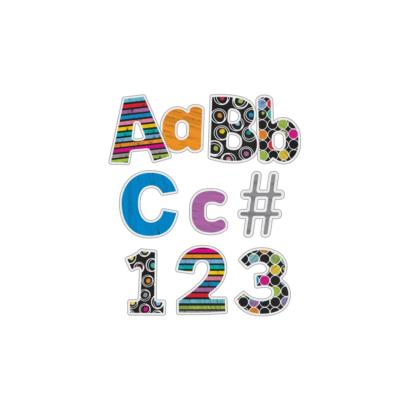 Carson Dellosa Education Colorful Chalkboard Combo Pack EZ Letters, 219 Pieces