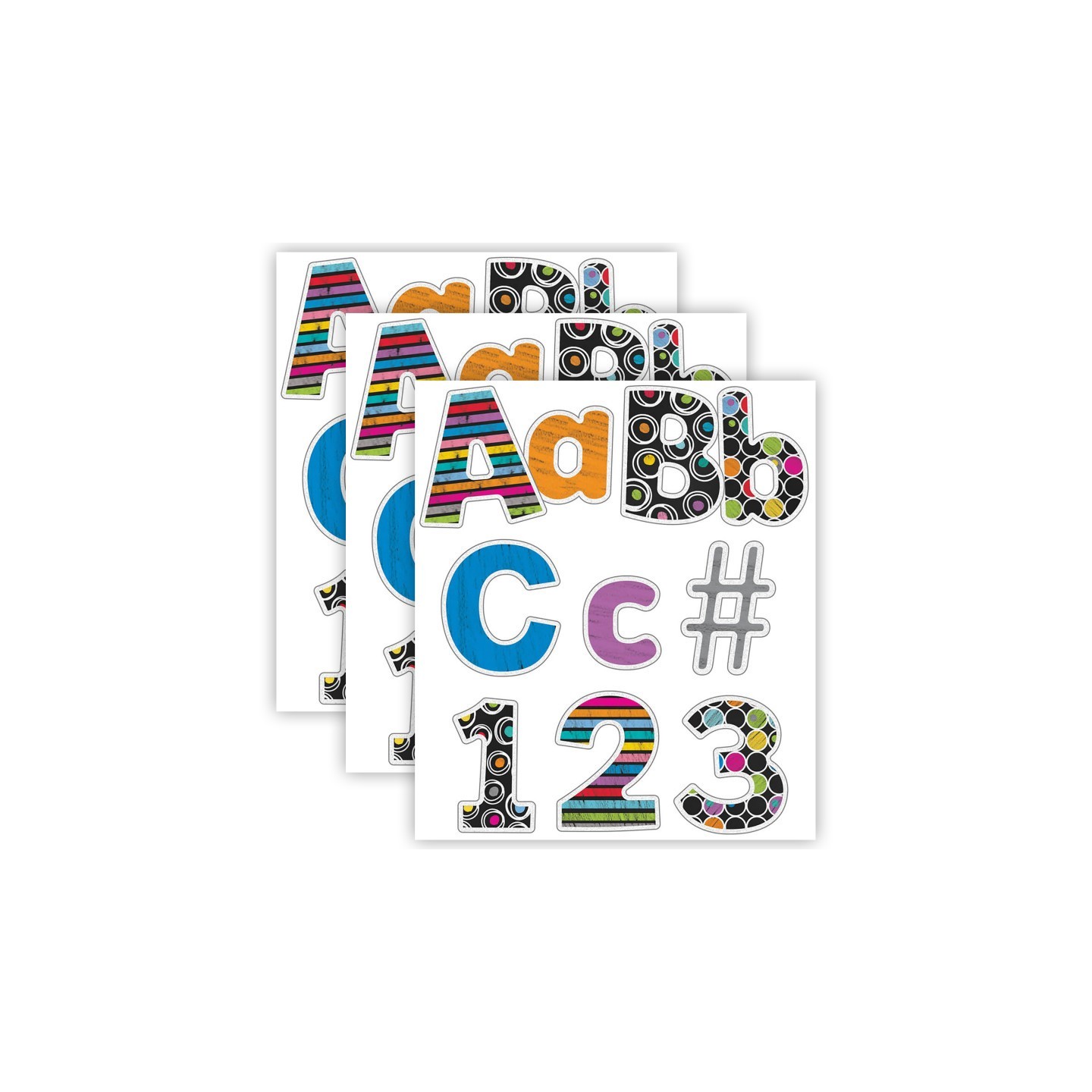 Carson Dellosa Education Colorful Chalkboard Combo Pack EZ Letters, 219 Pieces Per Pack, 3 Packs