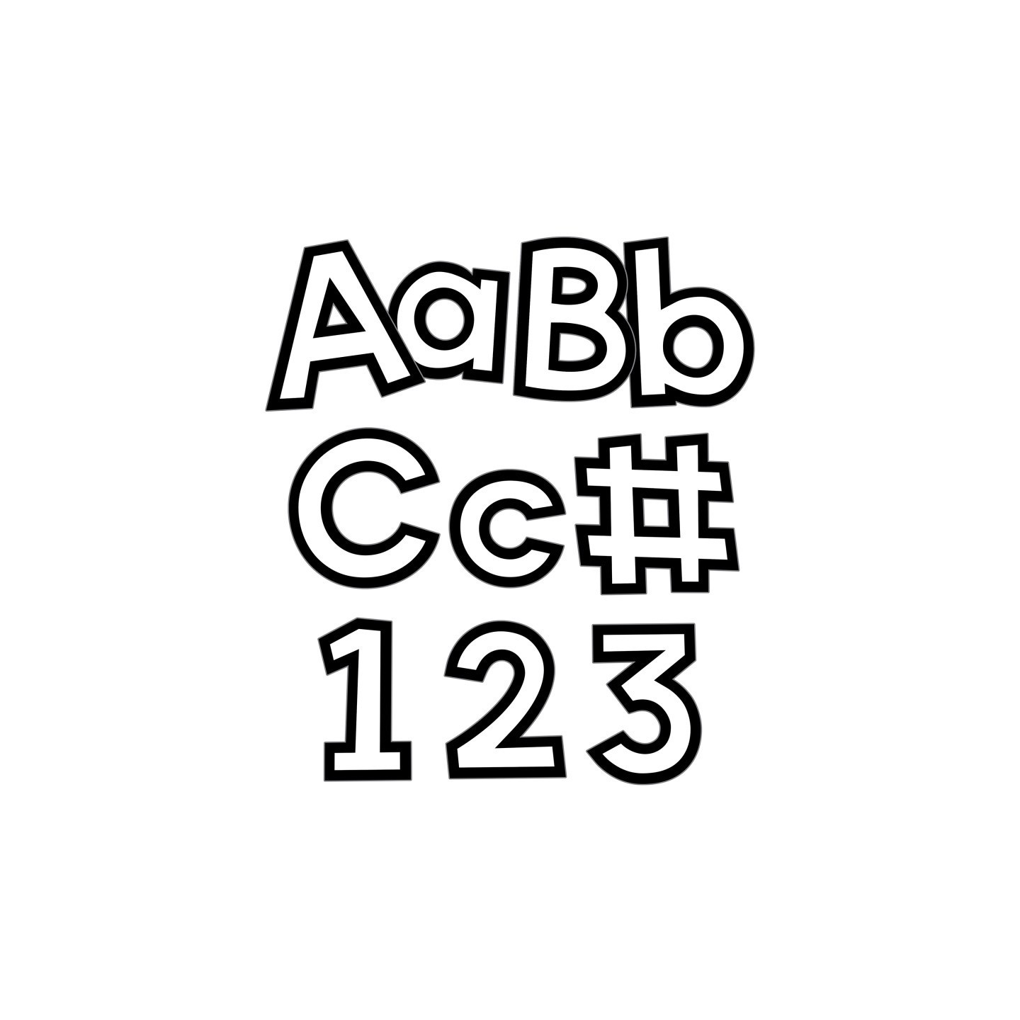 Carson Dellosa Education White with Black Trim Combo Pack EZ Letters, 219 Pieces