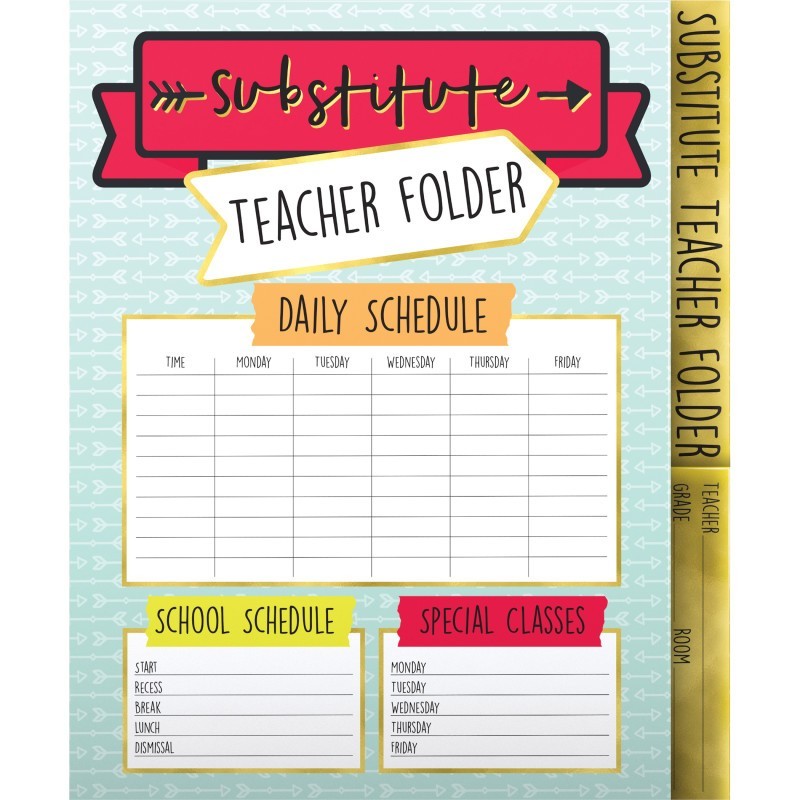 Carson Dellosa Education Aim High Substitute Teacher Folder