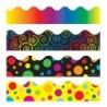 Carson Dellosa Education Scalloped Variety Border Set IV: Rainbow, Colorful Dots, Big Rainbow Dots, and Rainbow Swirls