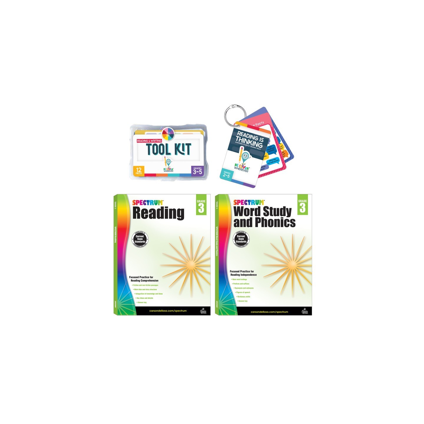 Carson Dellosa Education Student Literacy Bundle for Grade 3