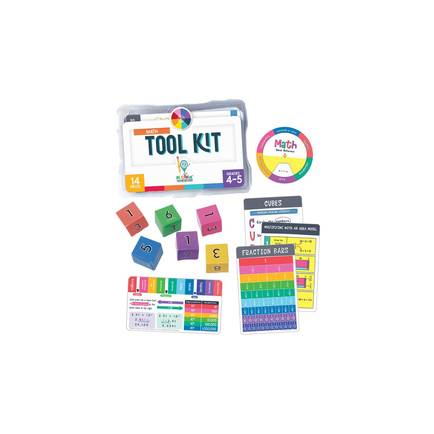 Carson Dellosa Education Be Clever Wherever Math Tool Kit Manipulative, Grade 4-5