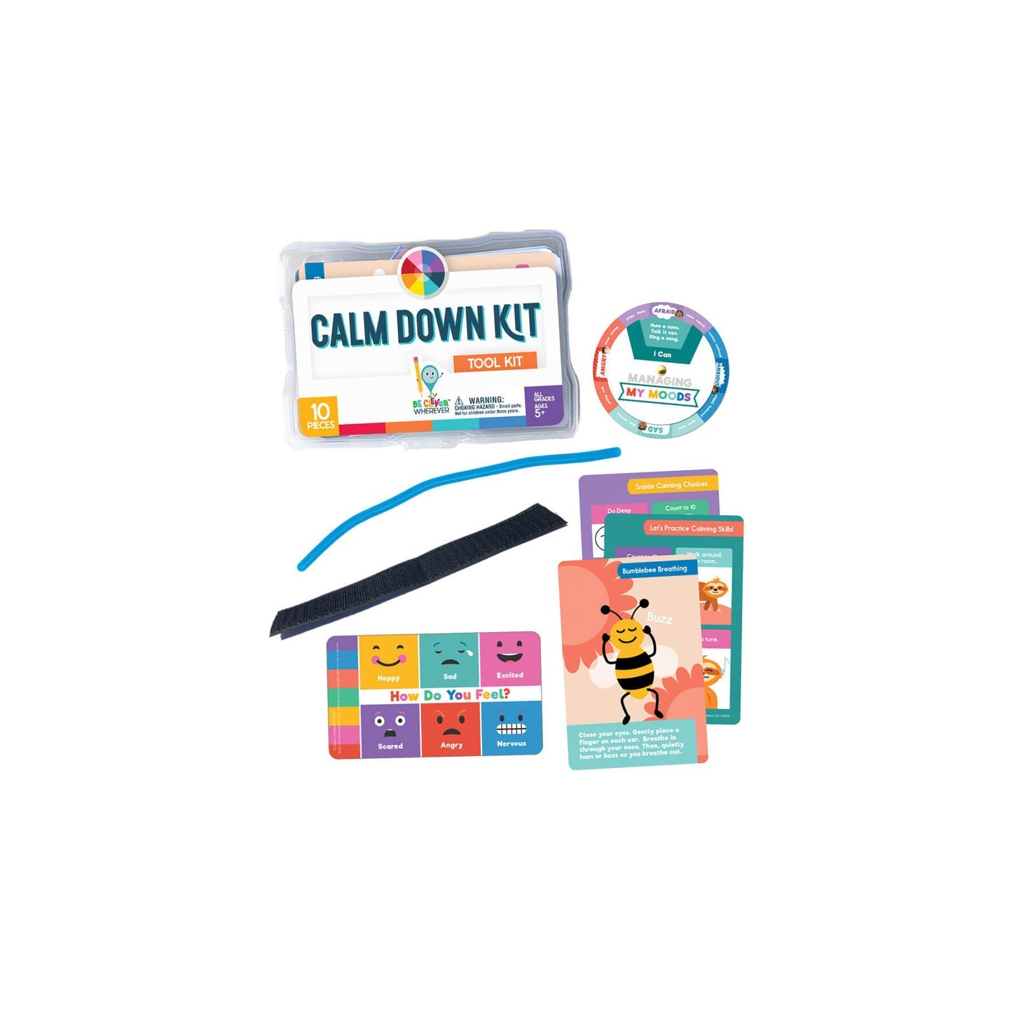 Carson Dellosa Education Be Clever Wherever Calm Down Kit Manipulative, Grade K-5