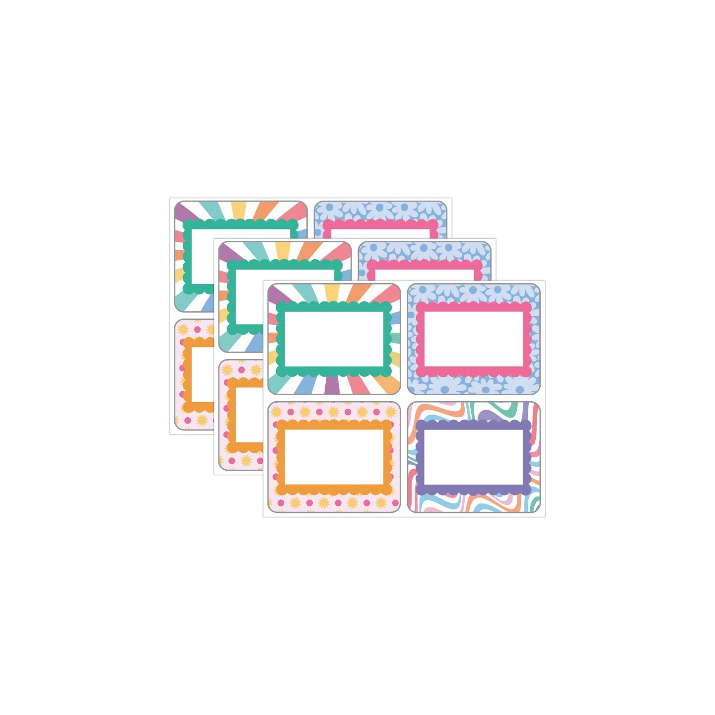 Carson Dellosa Education Retro Remix Name Tags, 40 Per Pack, 3 Packs