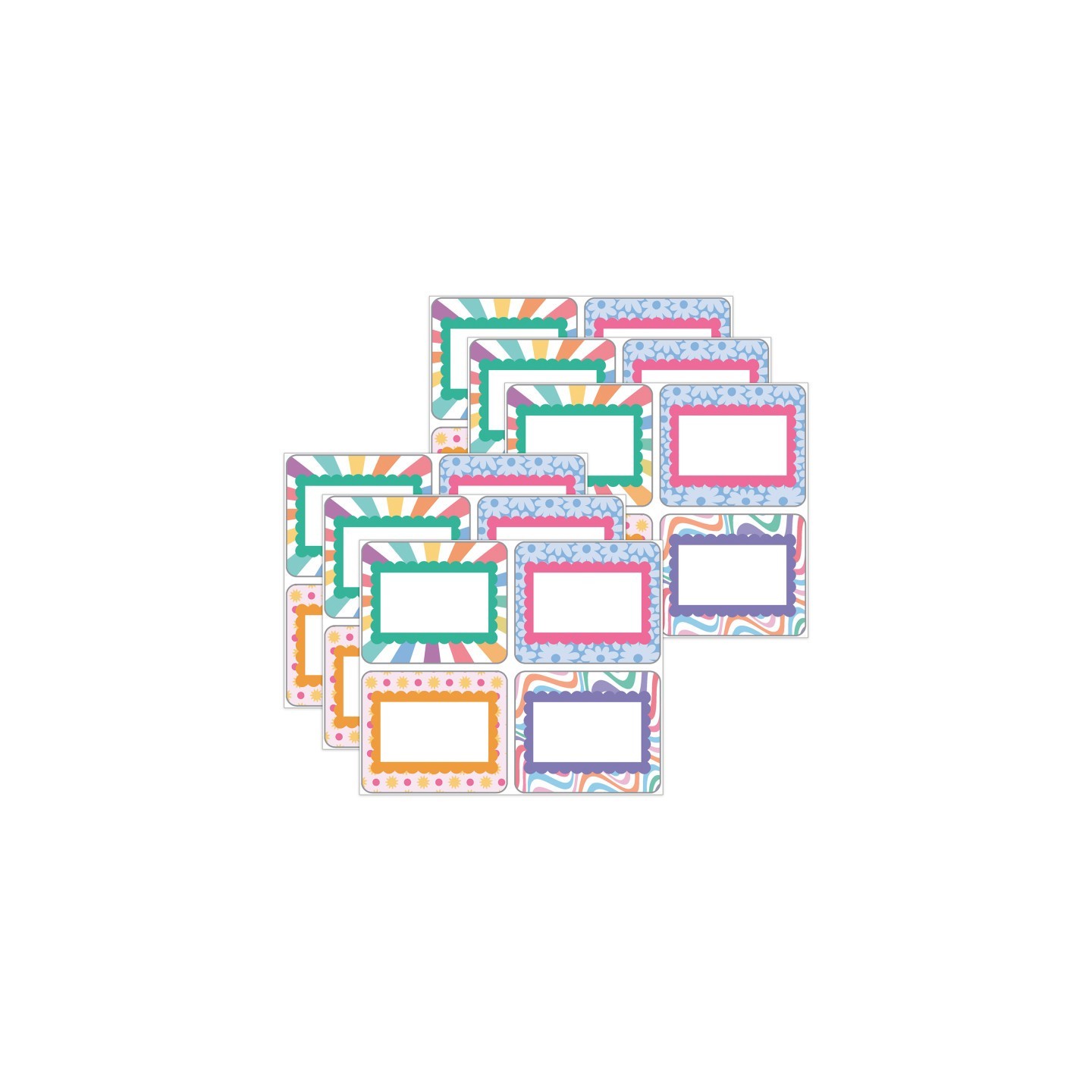 Carson Dellosa Education Retro Remix Name Tags, 40 Per Pack, 6 Packs